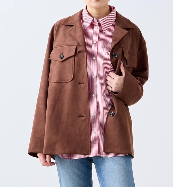 SOFFITTO「スウェード調ブルゾン」|ブルゾン・スタジャン|ブラウン
