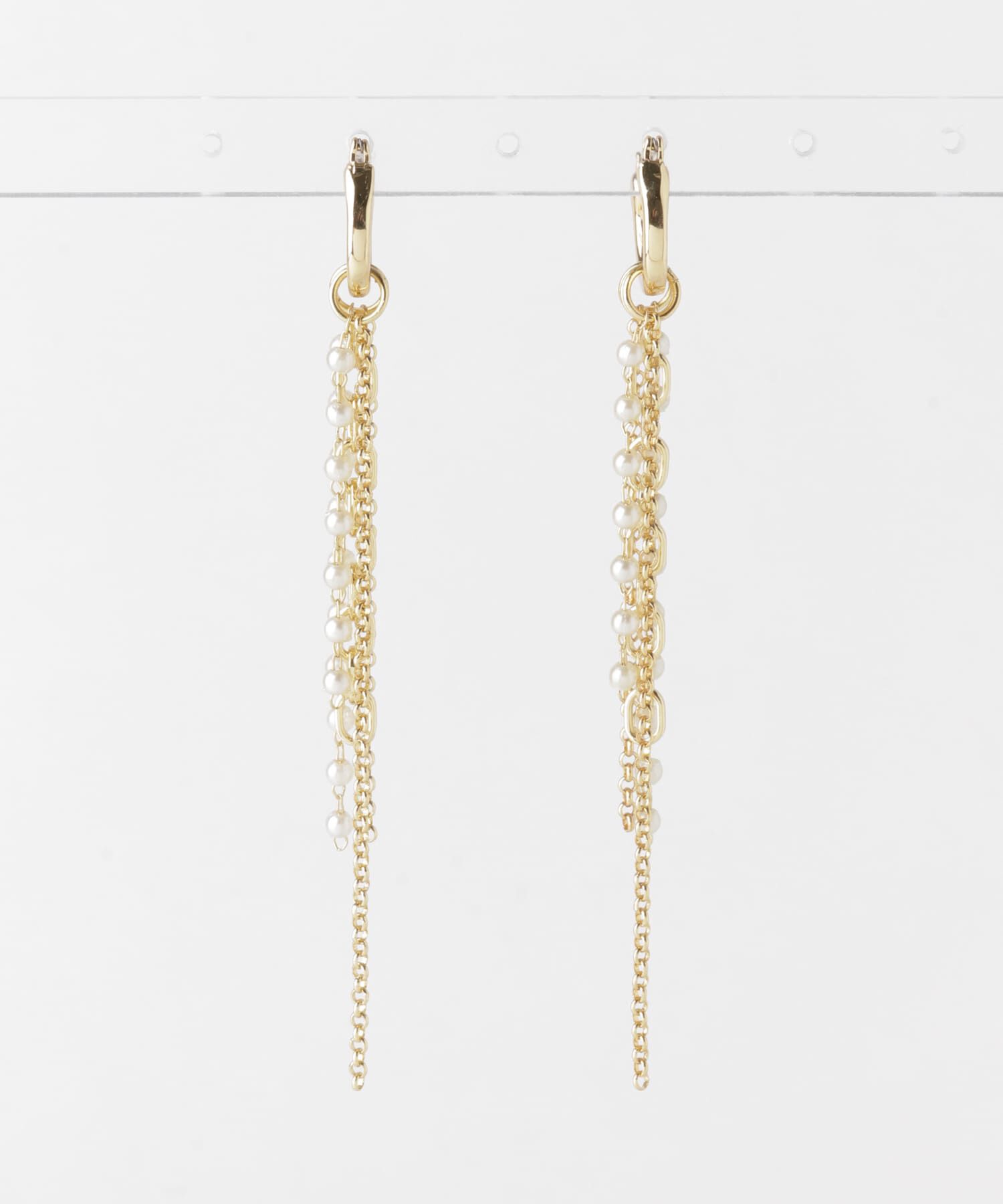 SMELLY「パールチェーンマルチWAYフープピアス」|ピアス|