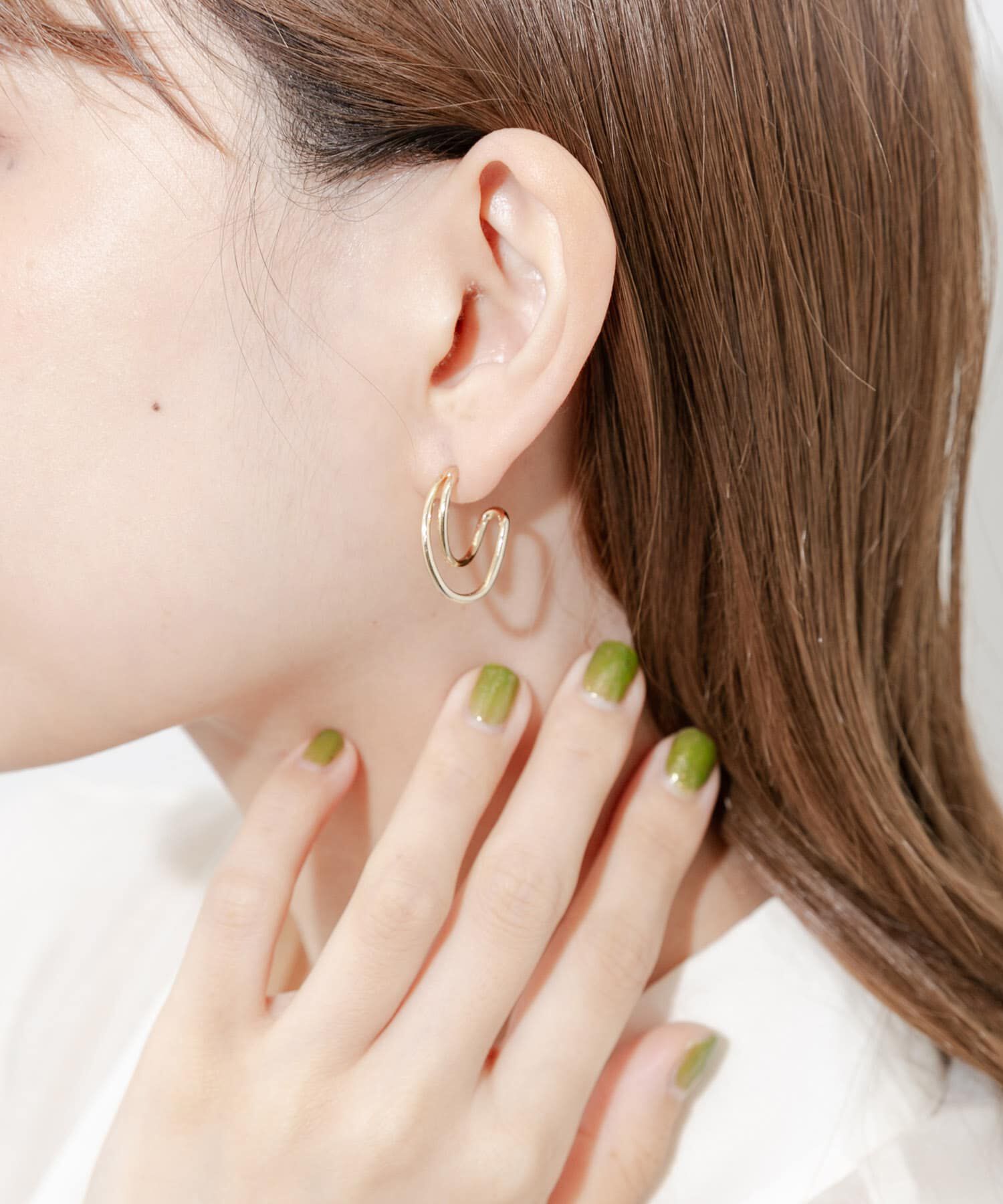 SMELLY「2WAYチェーンオーバルピアス」|ピアス|