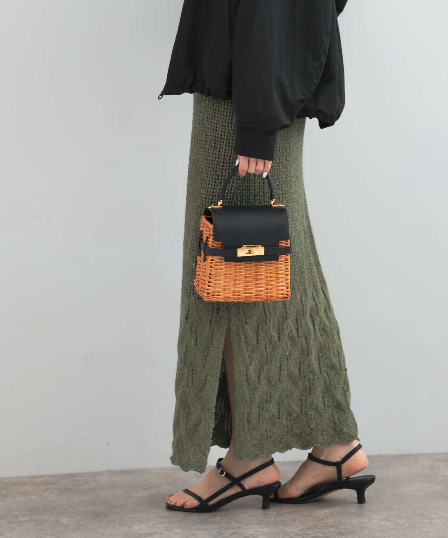 URBAN RESEARCH ROSSO「サイドスリットニットレーススカート」|スカート|