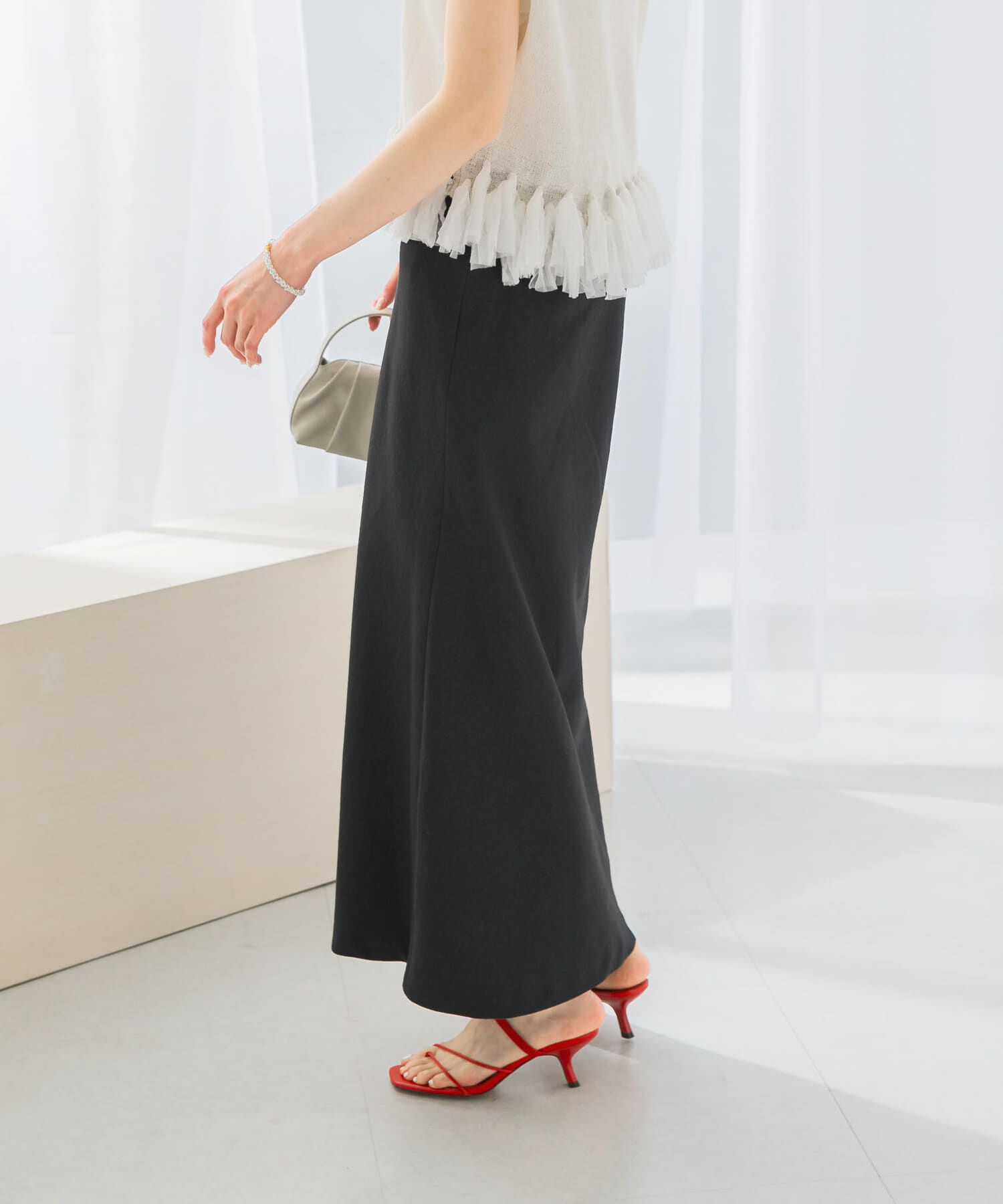 URBAN RESEARCH ROSSO「接触冷感リネン混バイヤススカート」|スカート|チャコールグレー