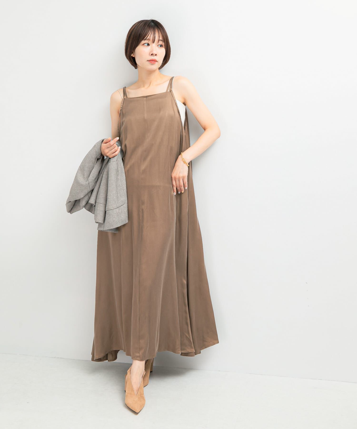 URBAN RESEARCH ROSSO「クールタッチ2WAYキュプラ混キャミワンピース」|ワンピース|