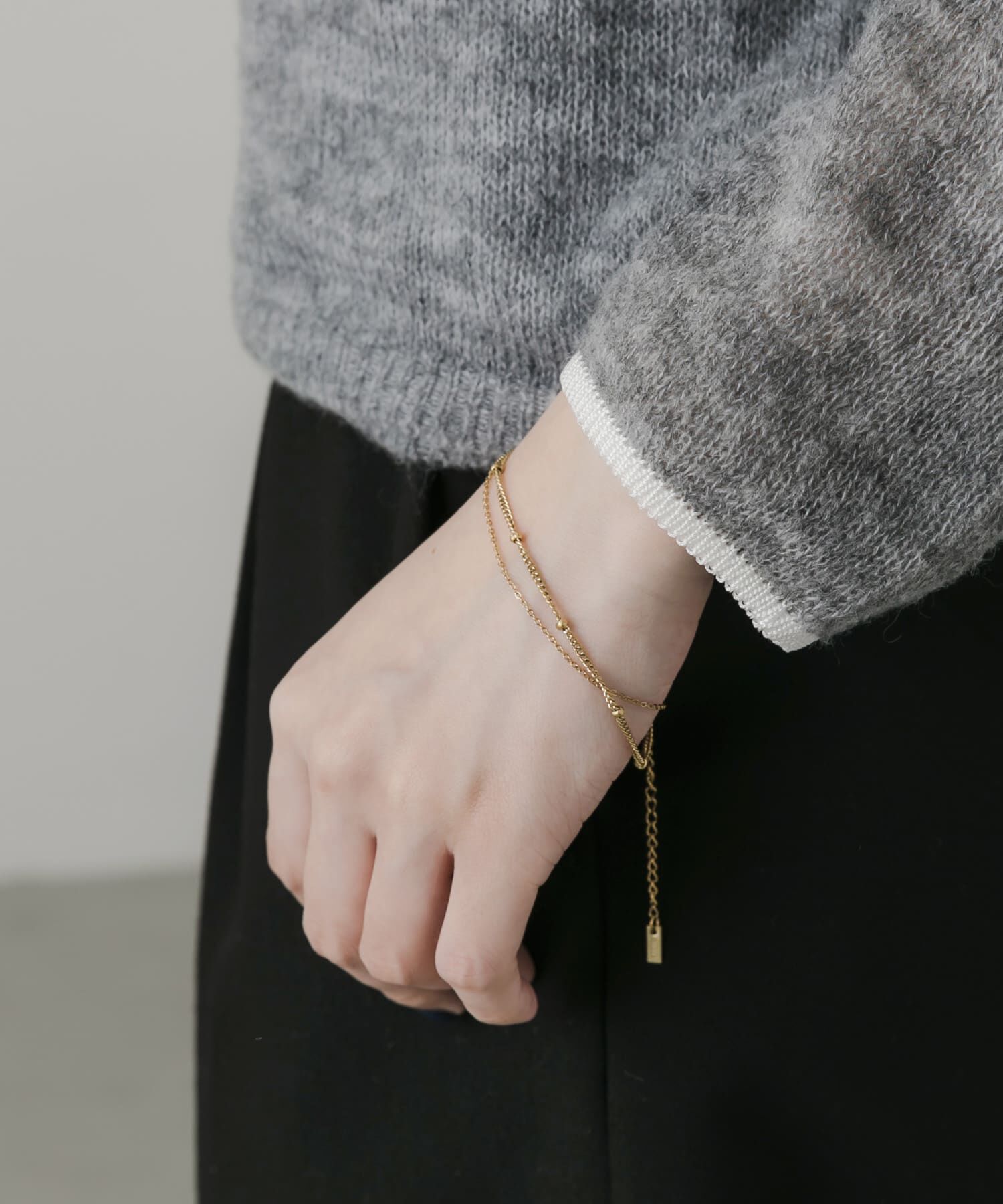 SMELLY「ステンレスダブルチェーンブレスレット」|ブレスレット・バングル|