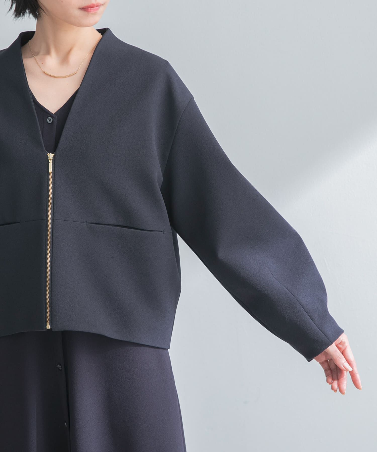 URBAN RESEARCH ROSSO「ストレッチジョーゼットブルゾン」|ブルゾン・スタジャン|