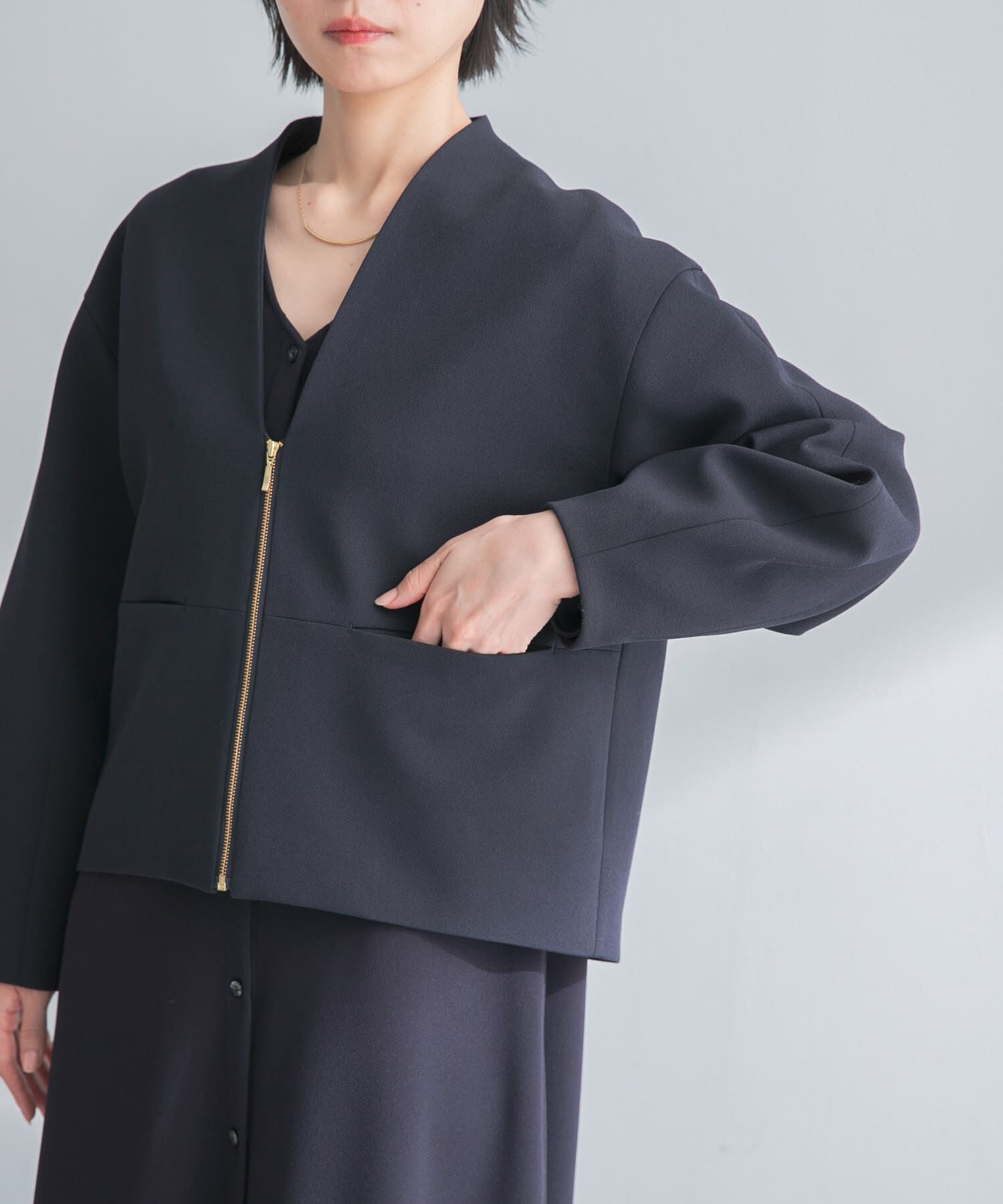 URBAN RESEARCH ROSSO「ストレッチジョーゼットブルゾン」|ブルゾン・スタジャン|