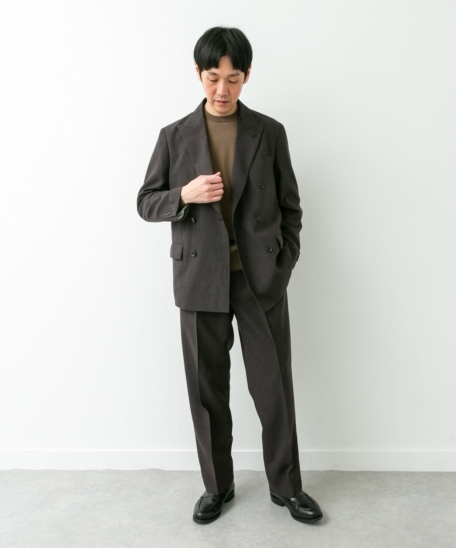 URBAN RESEARCH DOORS「LIFE STYLE TAILOR　ウーリーノグレンチェック2タックパンツ」|スラックス|