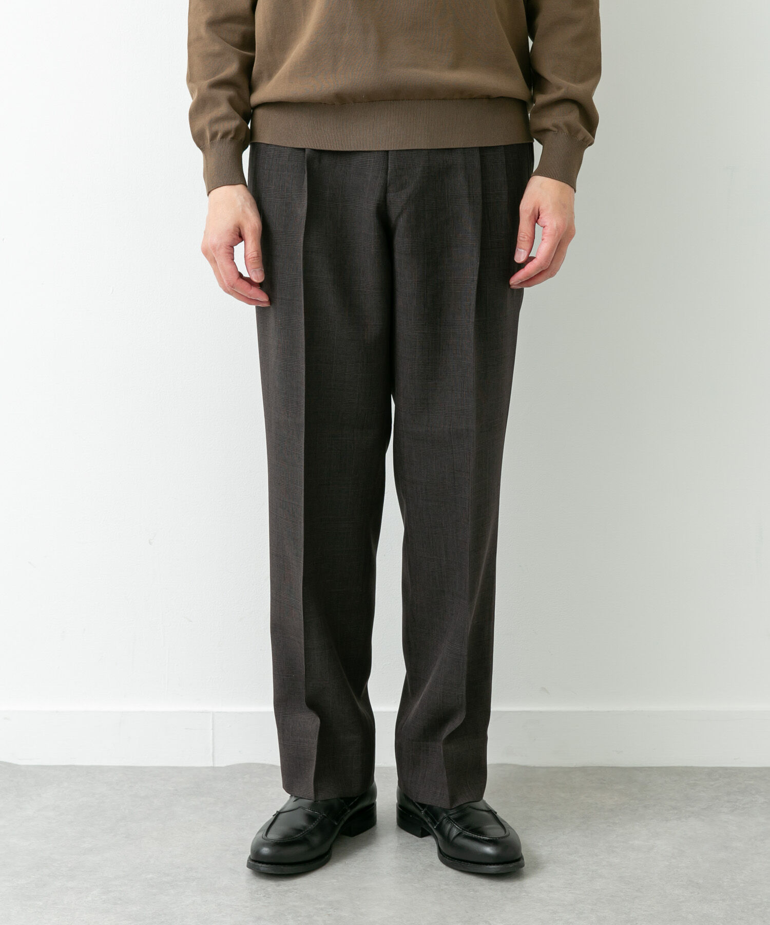 URBAN RESEARCH DOORS「LIFE STYLE TAILOR　ウーリーノグレンチェック2タックパンツ」|スラックス|