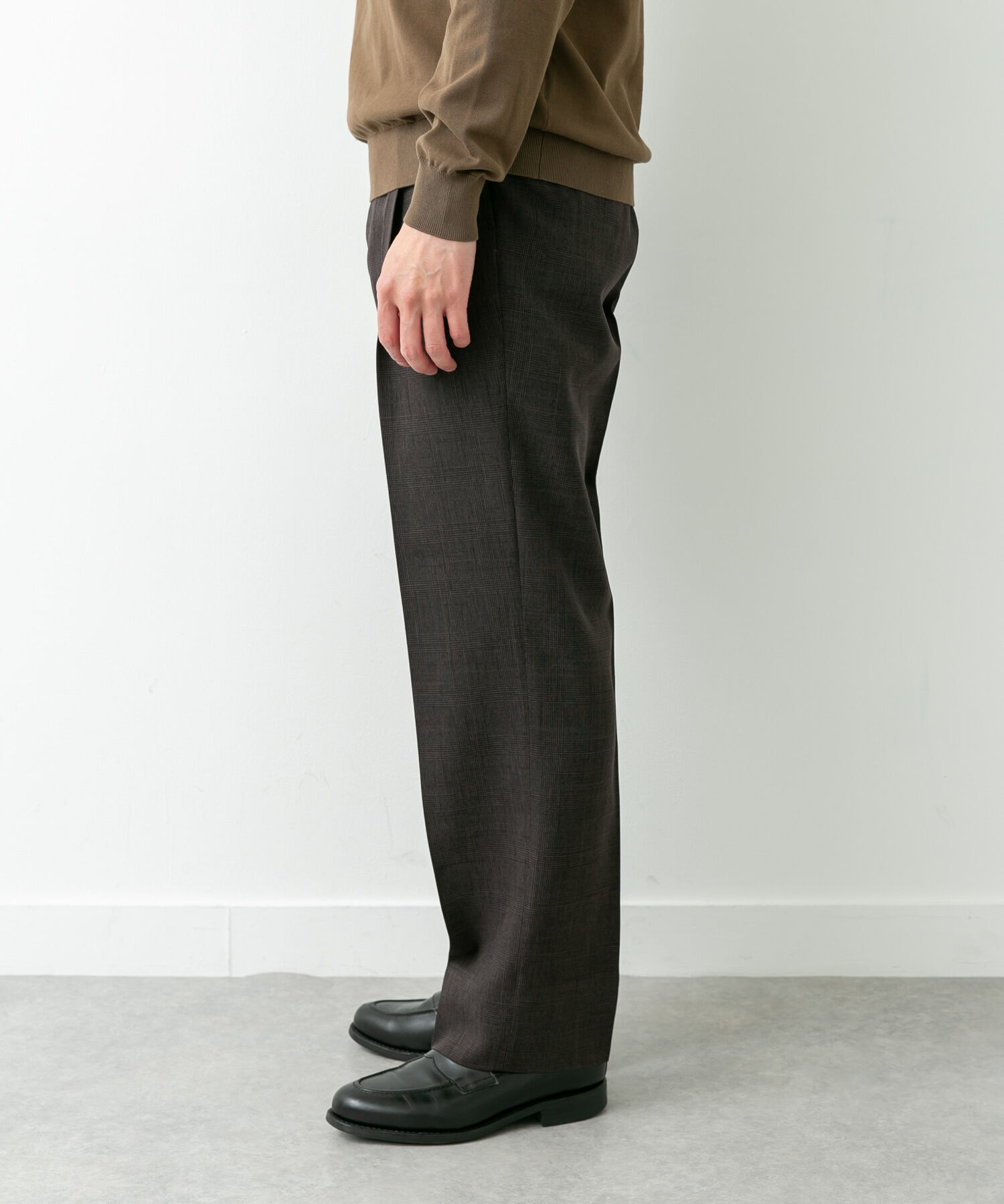 URBAN RESEARCH DOORS「LIFE STYLE TAILOR　ウーリーノグレンチェック2タックパンツ」|スラックス|