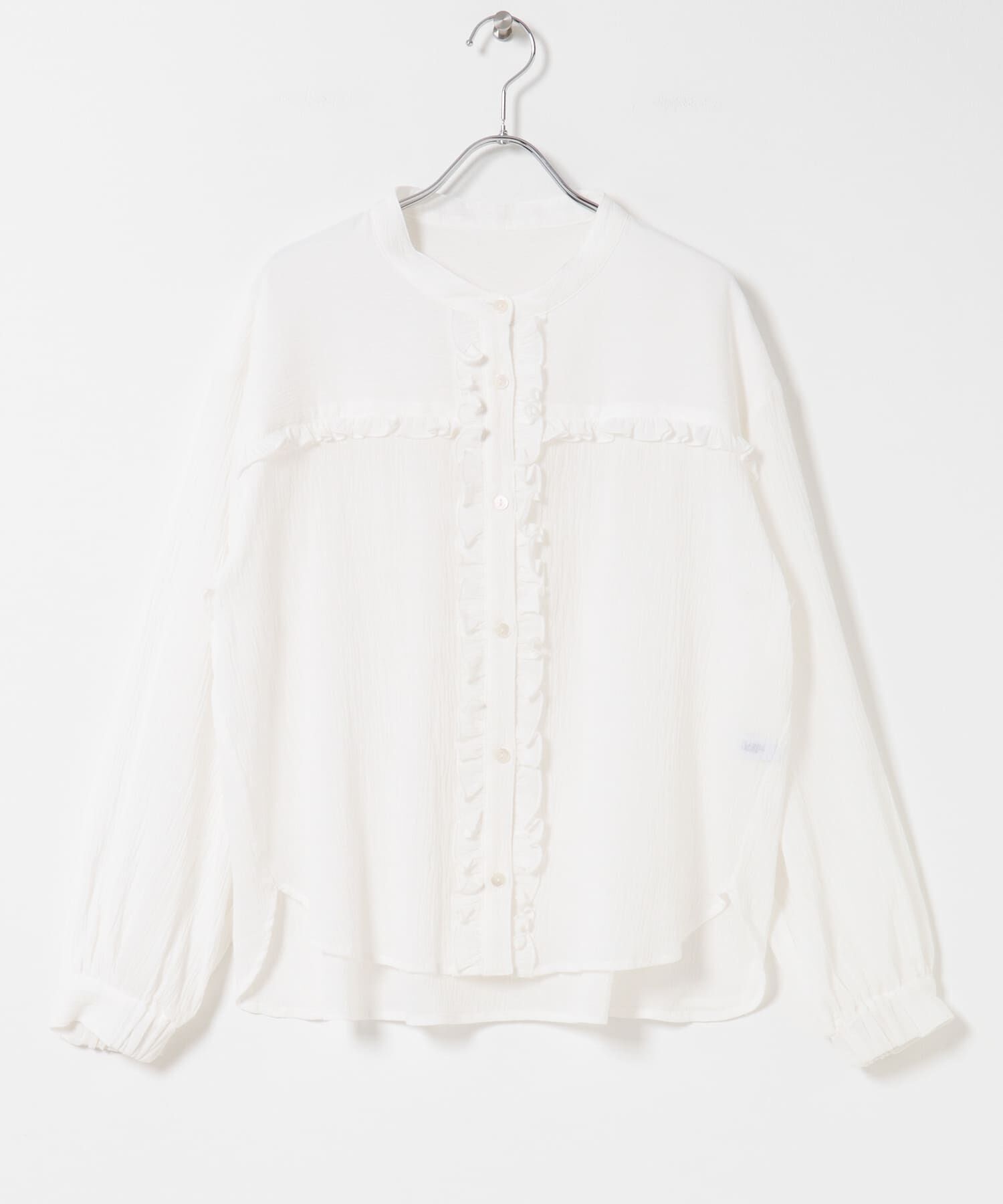 Sonny Label 「バンドカラーフリルコットンシャツブラウス」|シャツ・ブラウス|