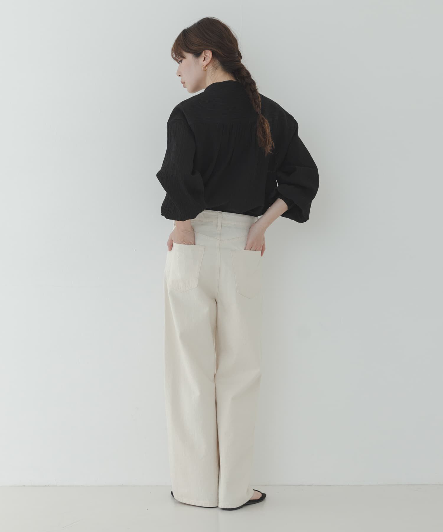 Sonny Label 「バンドカラーフリルコットンシャツブラウス」|シャツ・ブラウス|