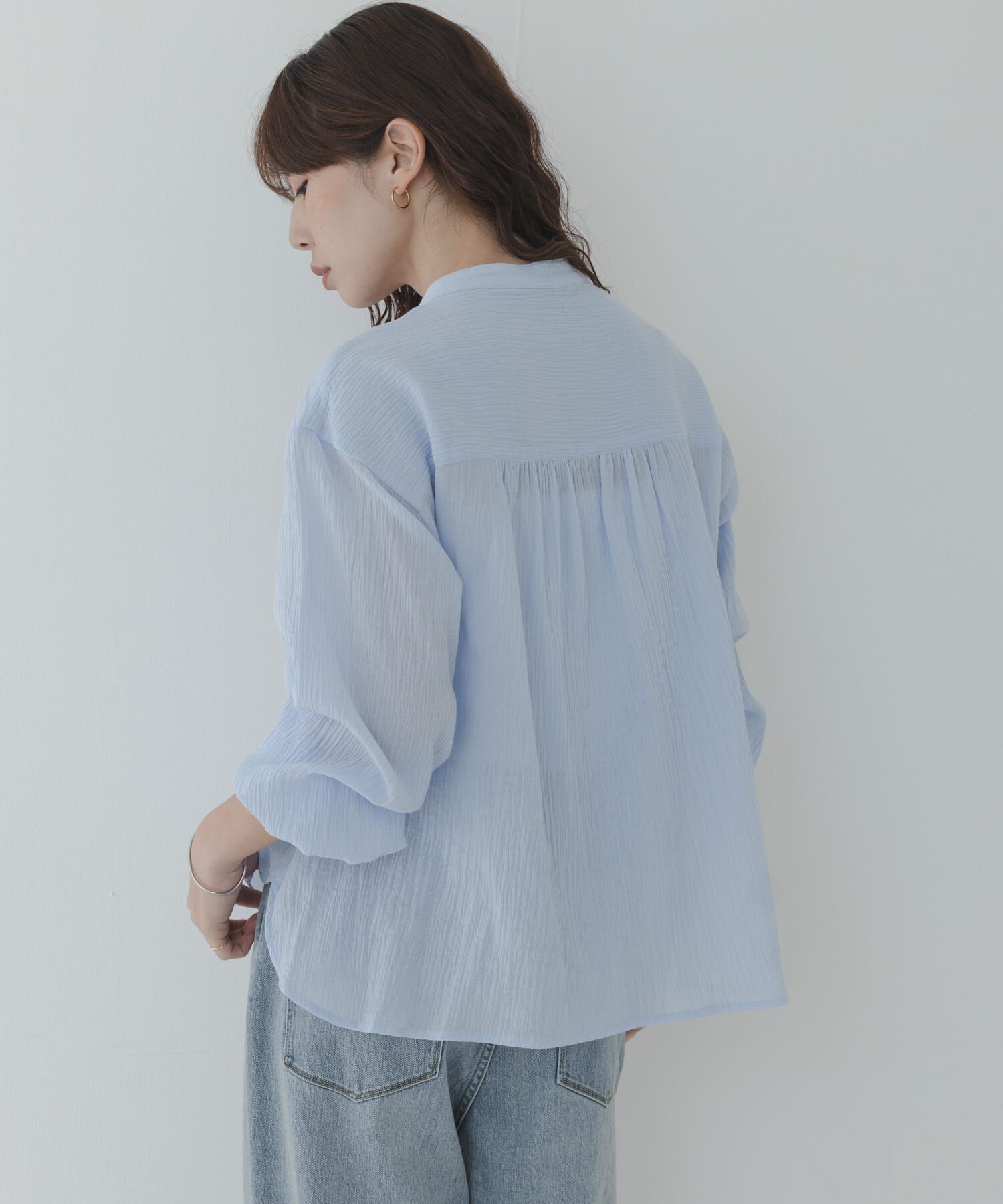 Sonny Label 「バンドカラーフリルコットンシャツブラウス」|シャツ・ブラウス|