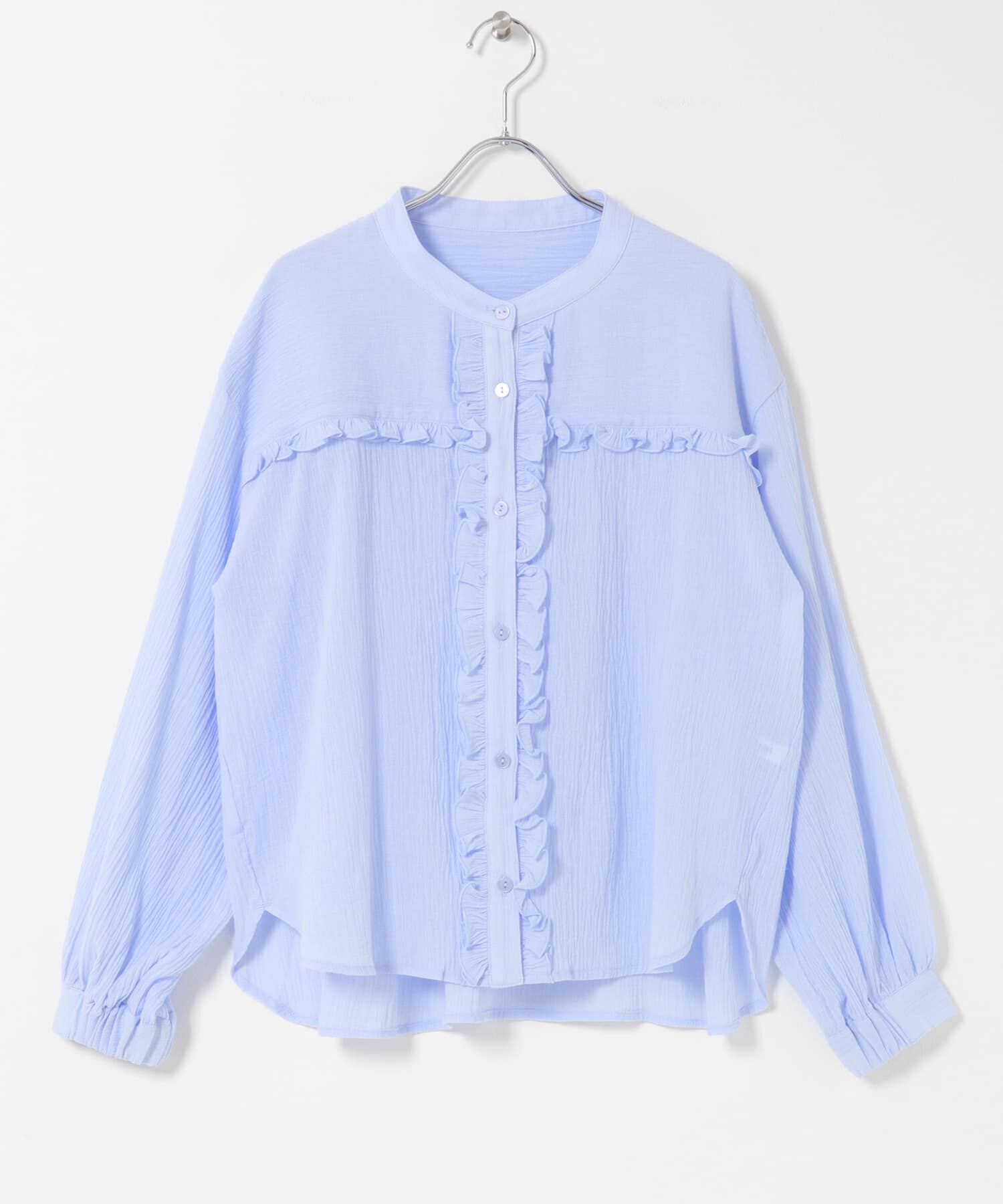 Sonny Label 「バンドカラーフリルコットンシャツブラウス」|シャツ・ブラウス|