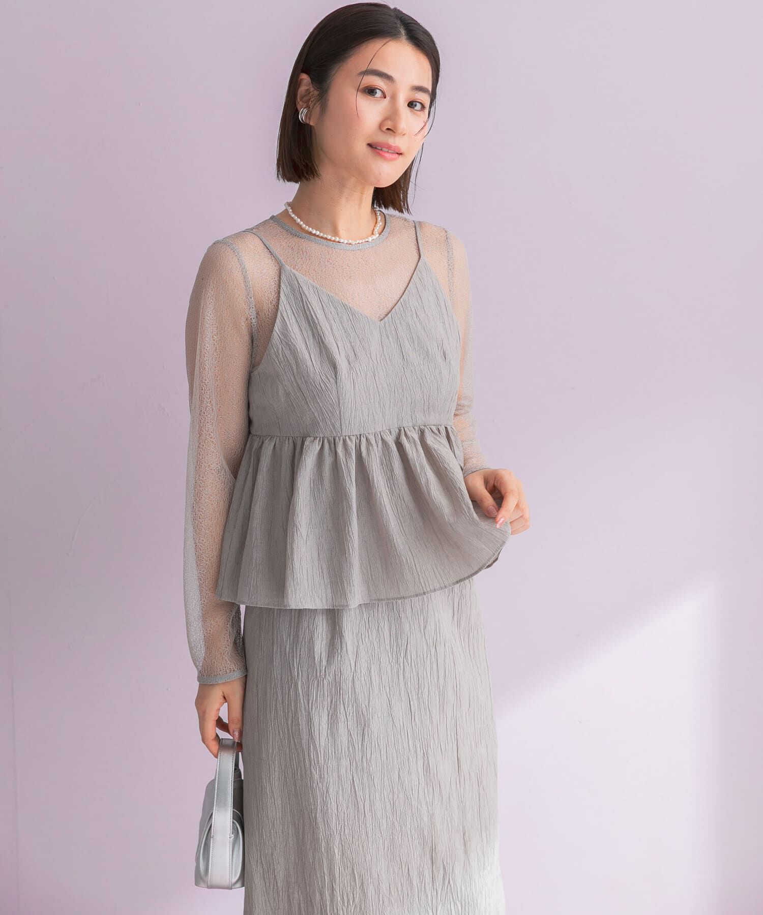 URBAN RESEARCH ROSSO「kaene　レイヤードペプラムドレス」|ワンピース|