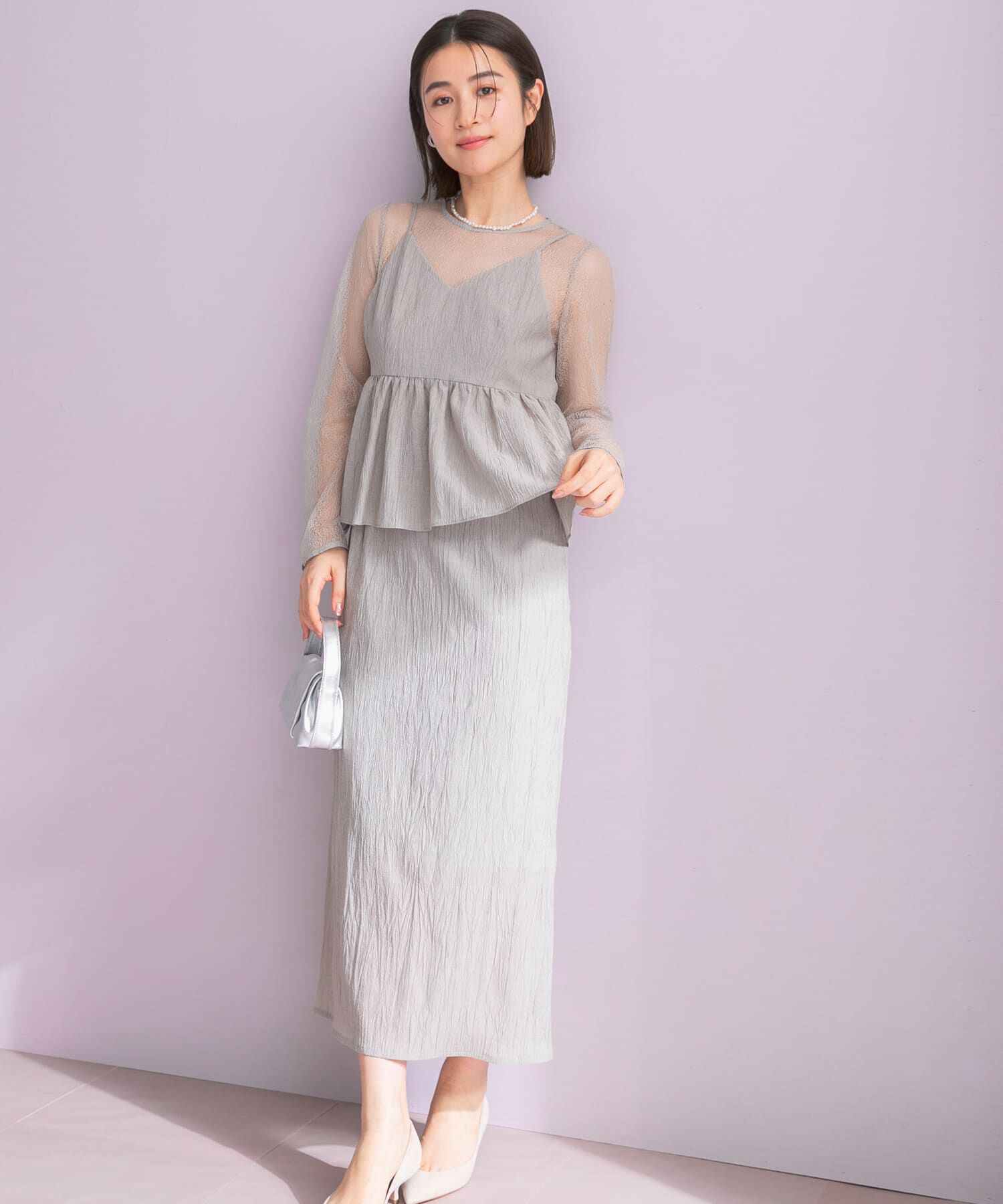 URBAN RESEARCH ROSSO「kaene　レイヤードペプラムドレス」|ワンピース|