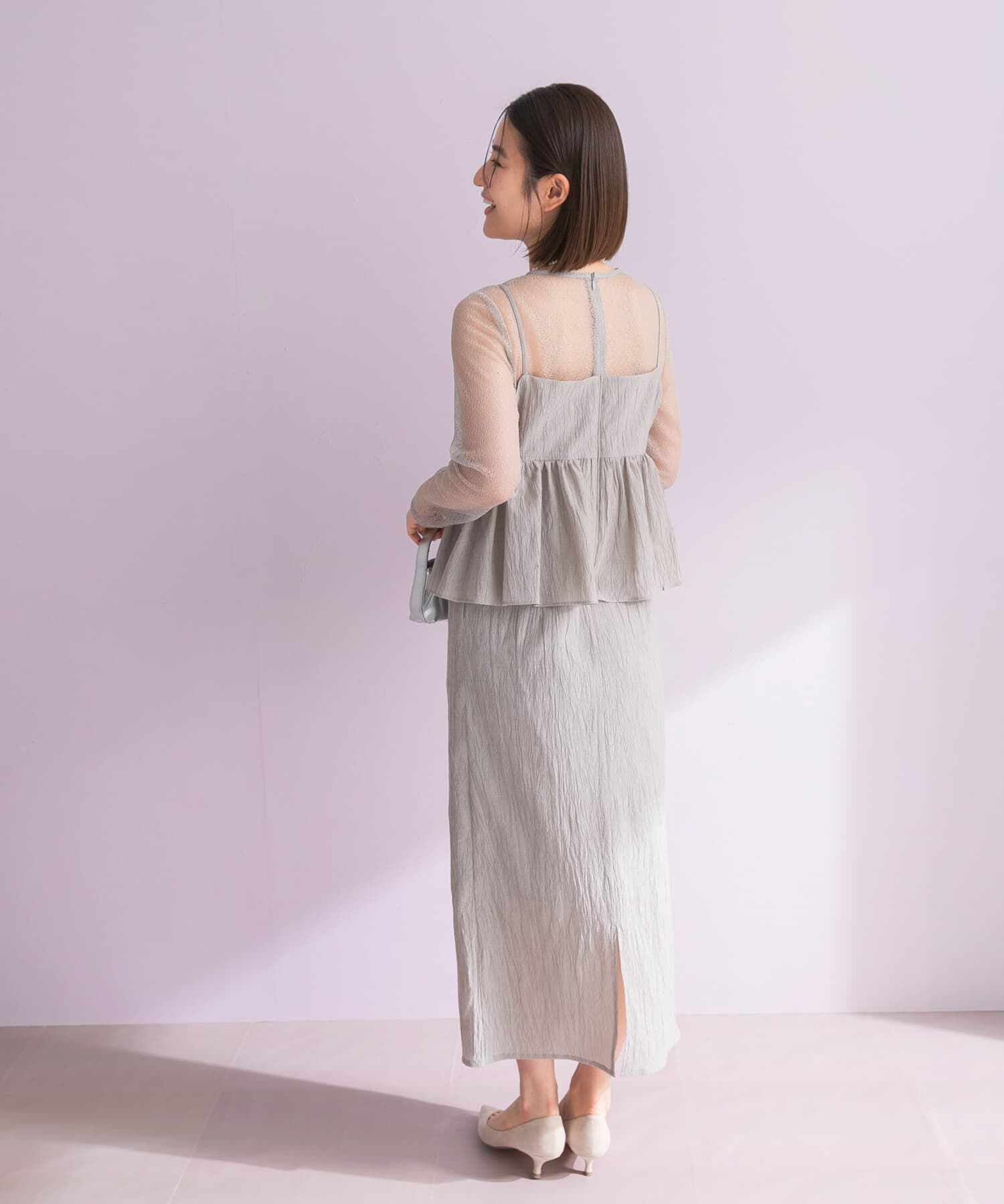 URBAN RESEARCH ROSSO「kaene　レイヤードペプラムドレス」|ワンピース|