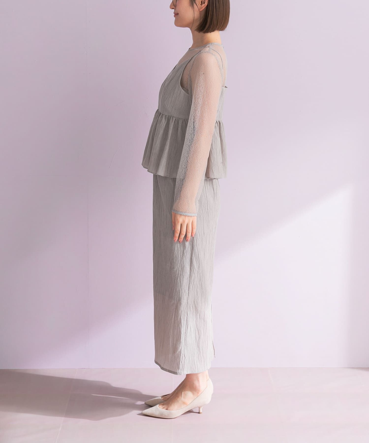 URBAN RESEARCH ROSSO「kaene　レイヤードペプラムドレス」|ワンピース|