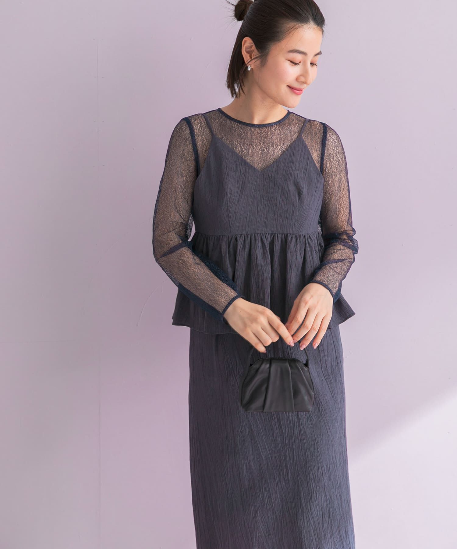 URBAN RESEARCH ROSSO「kaene　レイヤードペプラムドレス」|ワンピース|