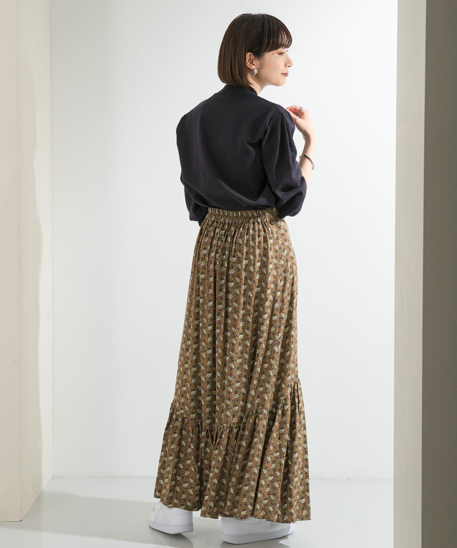 「プリントロングティアードスカート」|スカート|