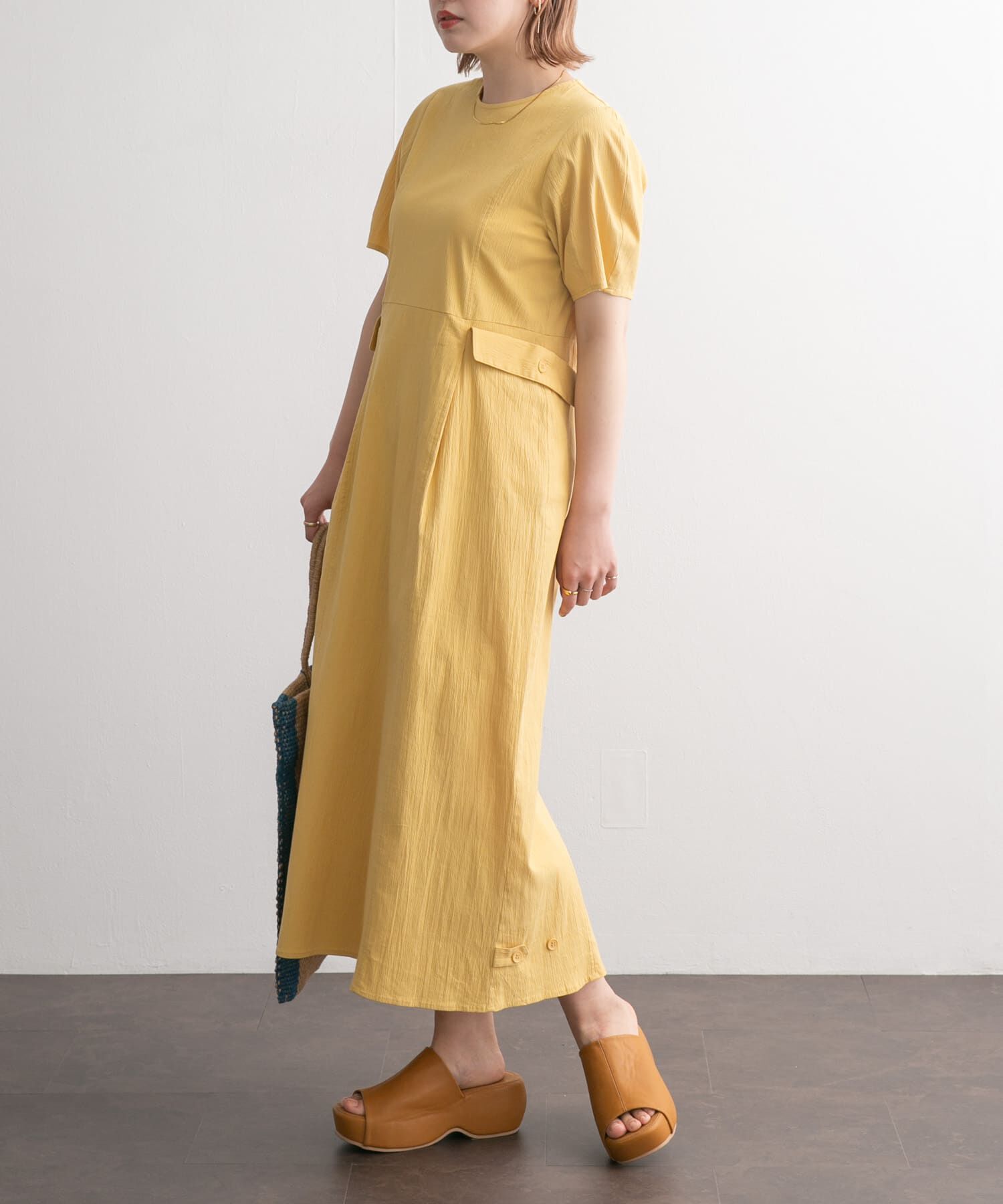  「サイドポケットコクーンワンピース」|ワンピース|