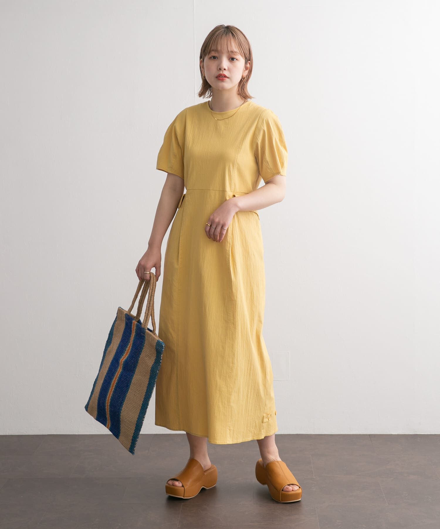  「サイドポケットコクーンワンピース」|ワンピース|