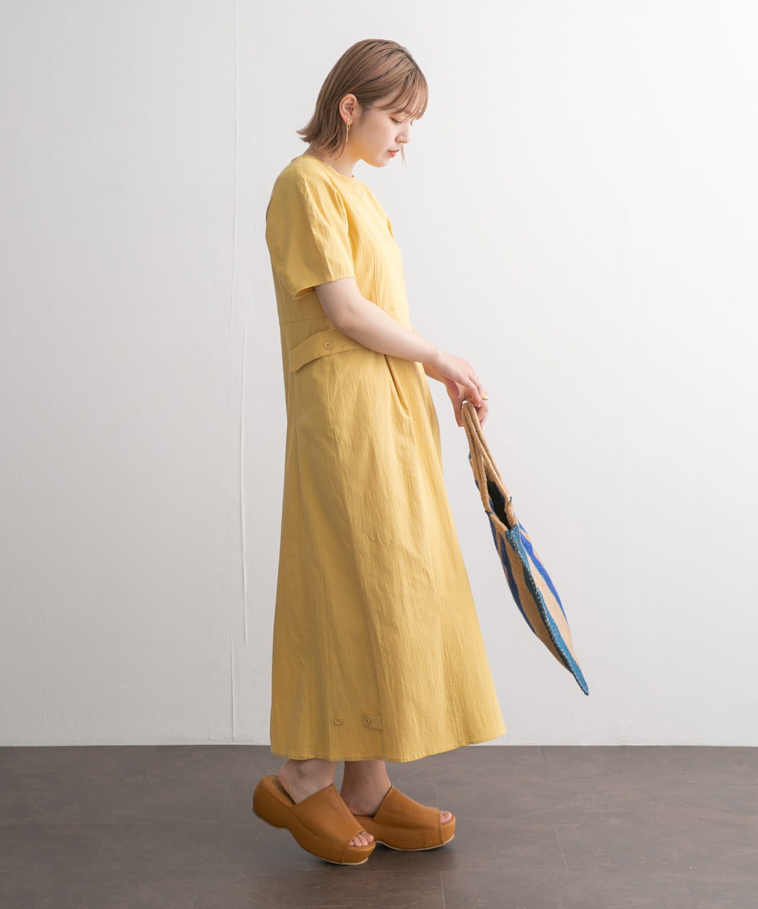  「サイドポケットコクーンワンピース」|ワンピース|