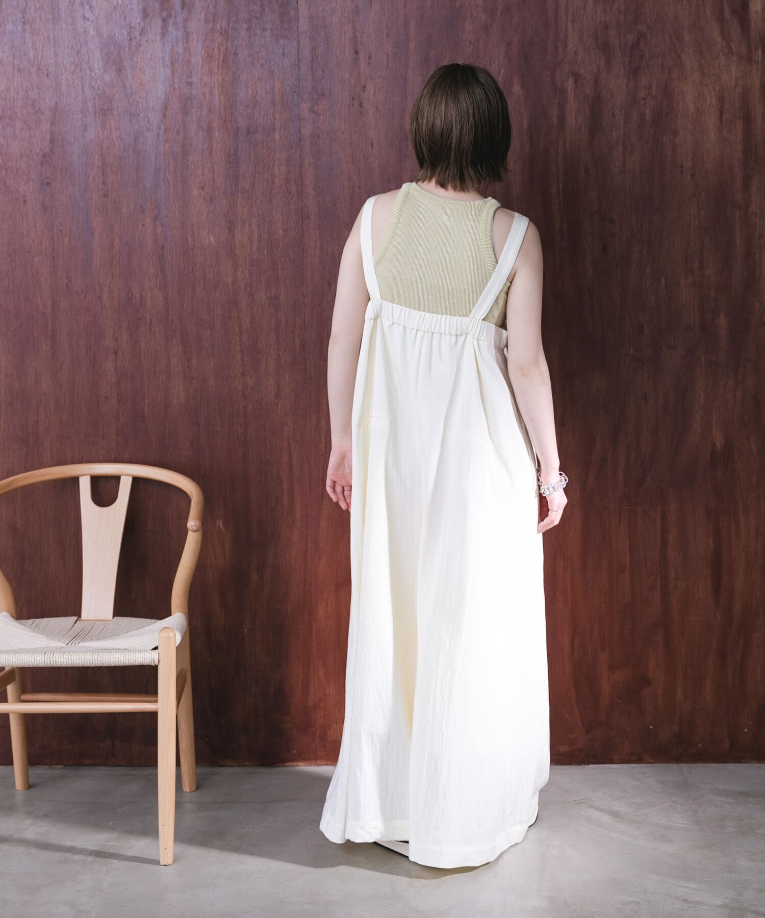  「『2サイズ展開』オーバーストラップワイドサロペット」|スカート|