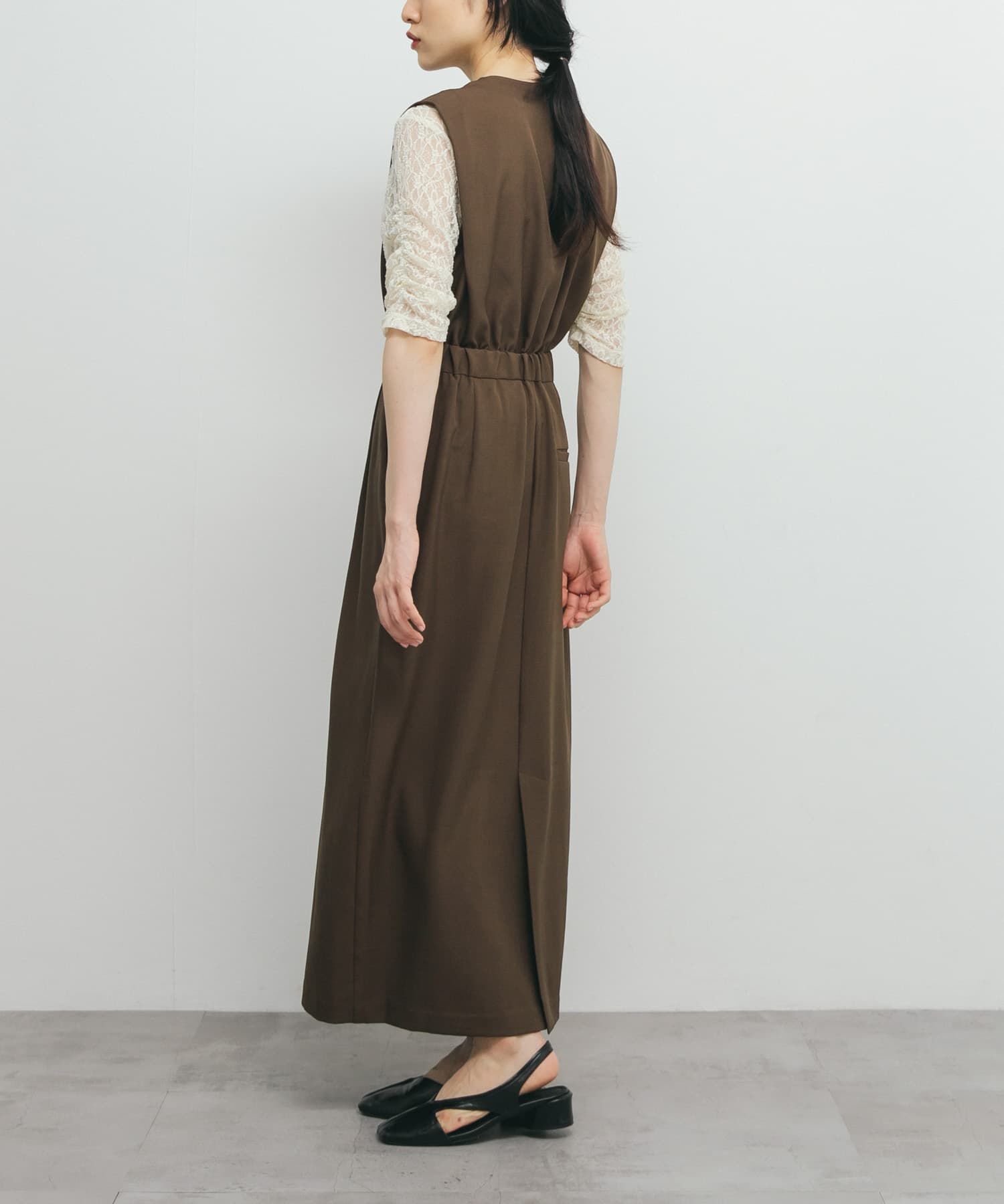  「カシュクールラップジャンパースカート」|ワンピース|