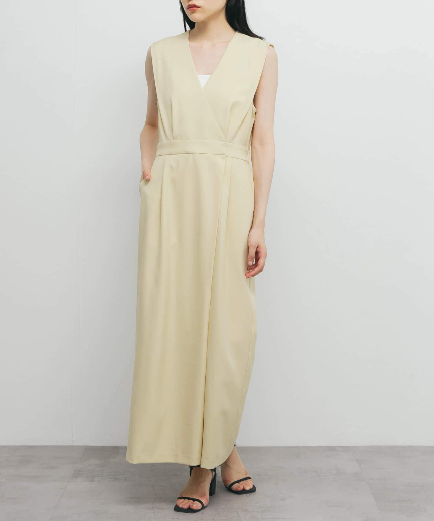  「カシュクールラップジャンパースカート」|ワンピース|