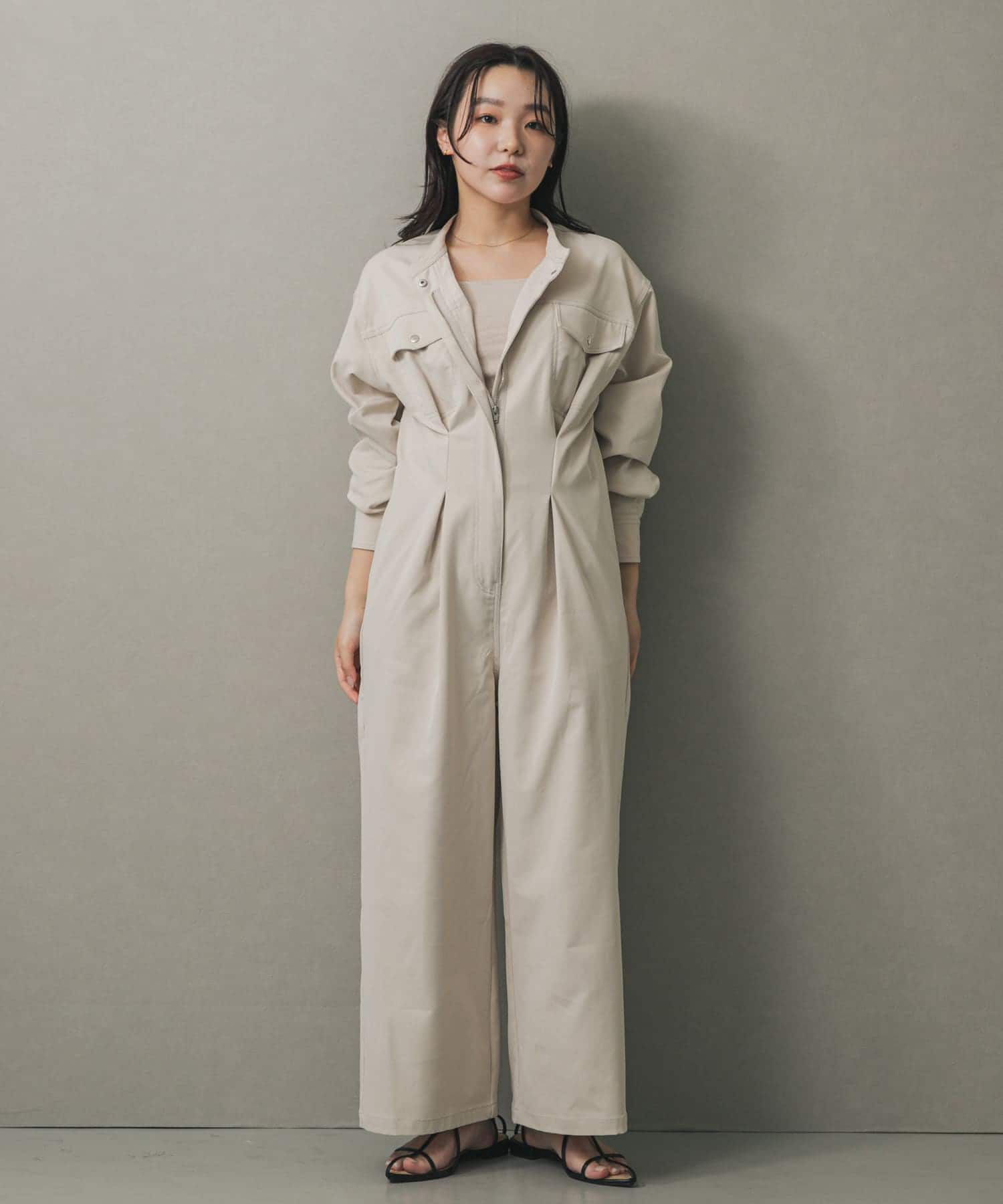 SENSE OF PLACE by URBAN RESEARCH「ノーカラーウエストタックジャンプスーツ」|ワンピース|