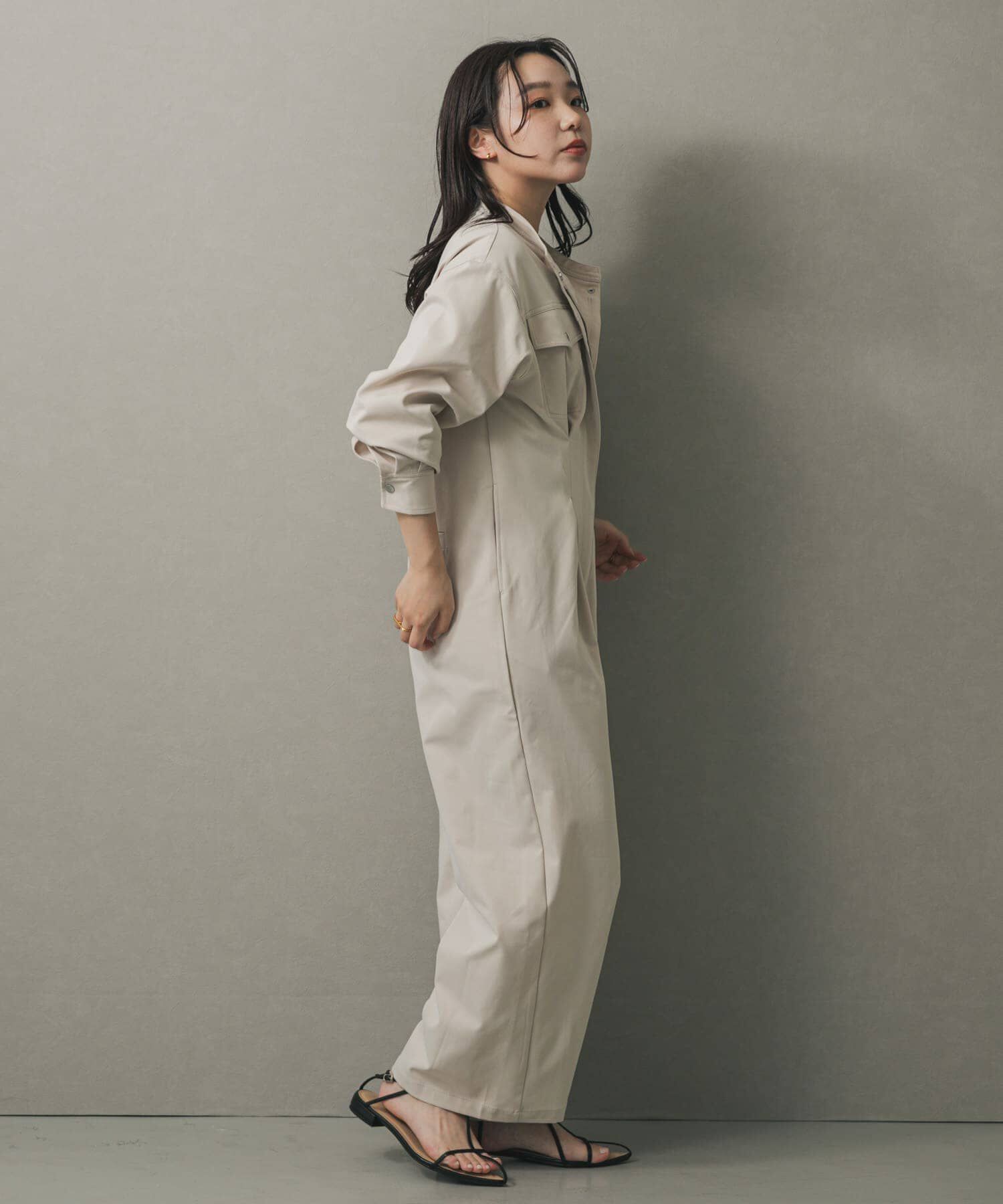 SENSE OF PLACE by URBAN RESEARCH「ノーカラーウエストタックジャンプスーツ」|ワンピース|