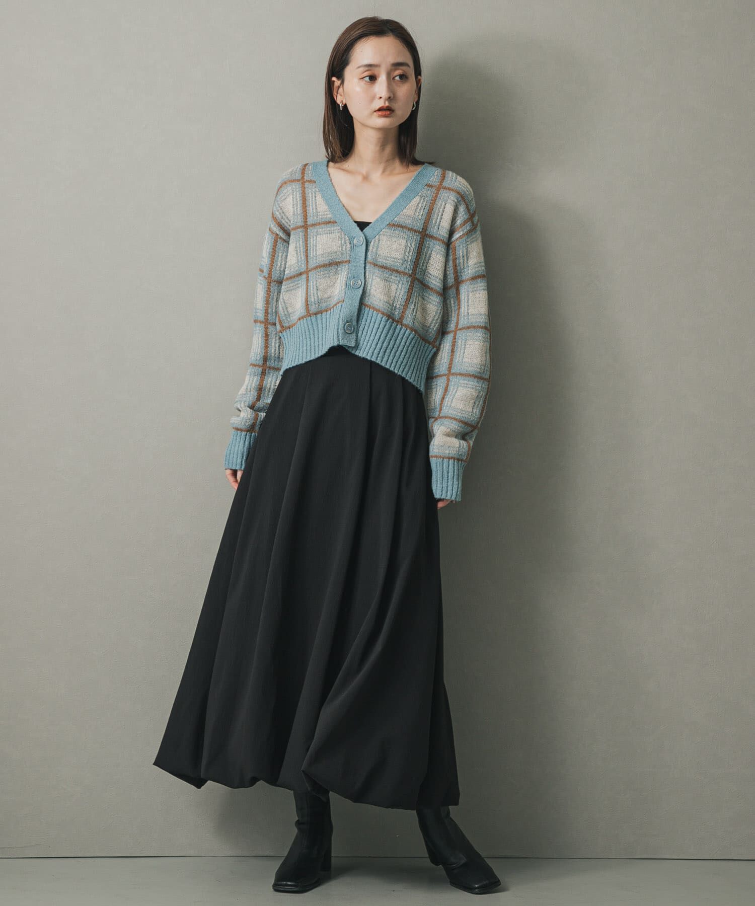 SENSE OF PLACE by URBAN RESEARCH「モヘアチェッククロップドカーディガン」|カーディガン|