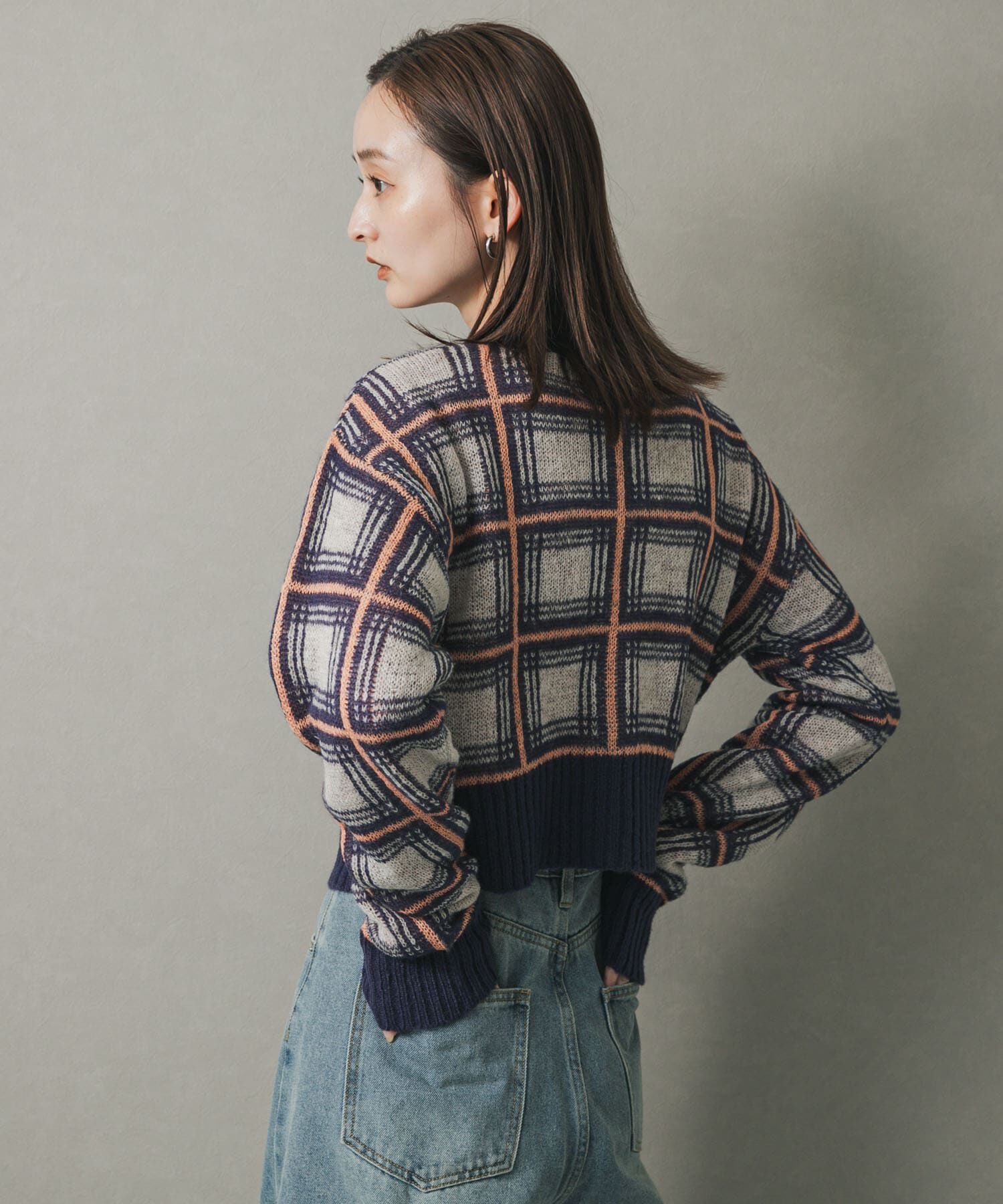 SENSE OF PLACE by URBAN RESEARCH「モヘアチェッククロップドカーディガン」|カーディガン|