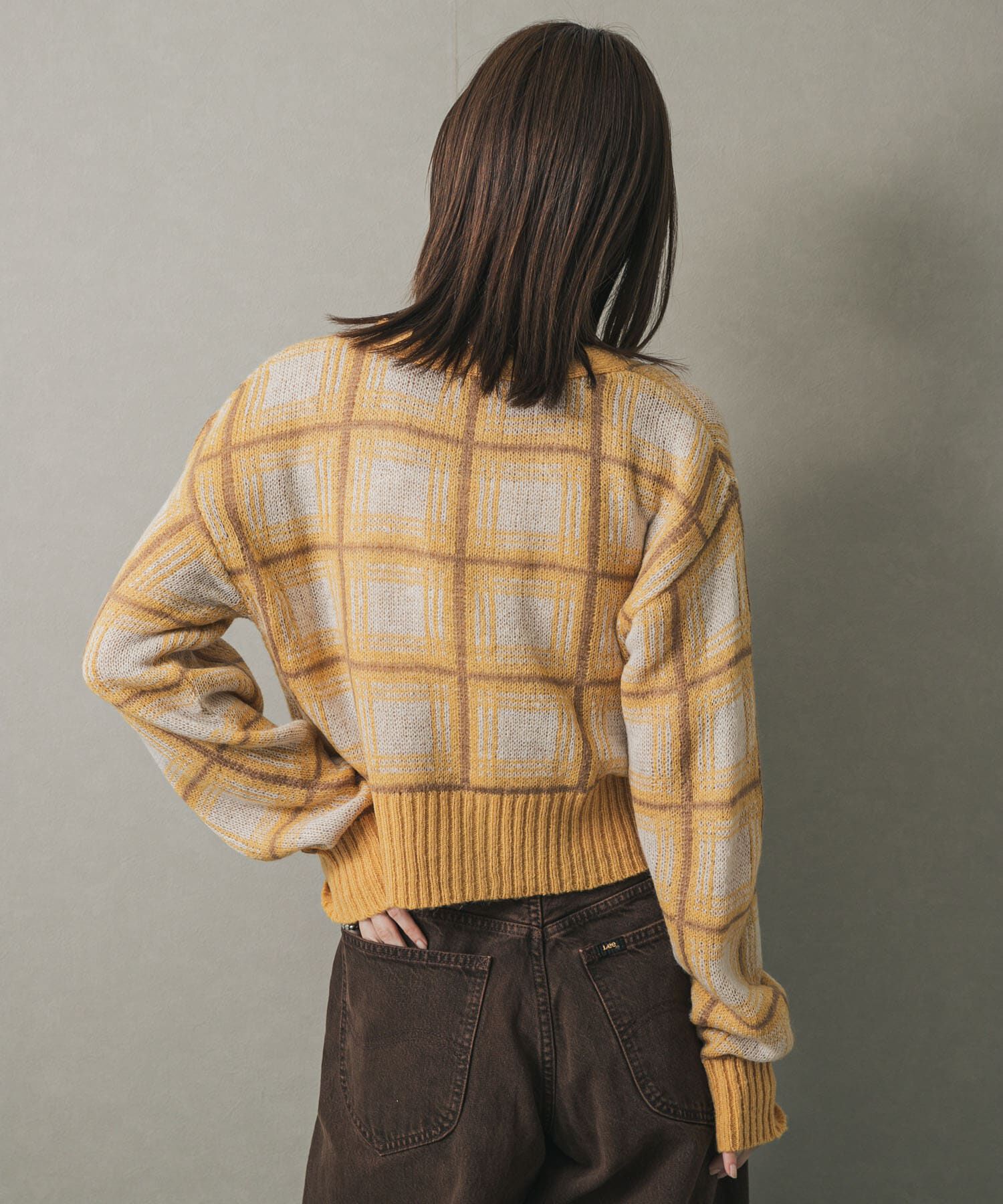 SENSE OF PLACE by URBAN RESEARCH「モヘアチェッククロップドカーディガン」|カーディガン|