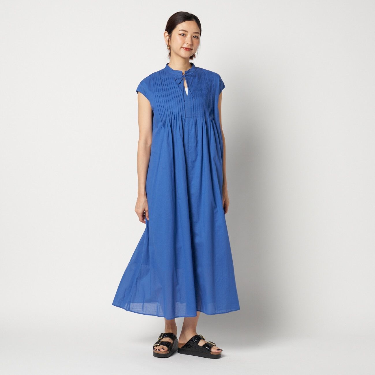 「three dots COTTON LOAN TUCK DRESS」|ワンピース|