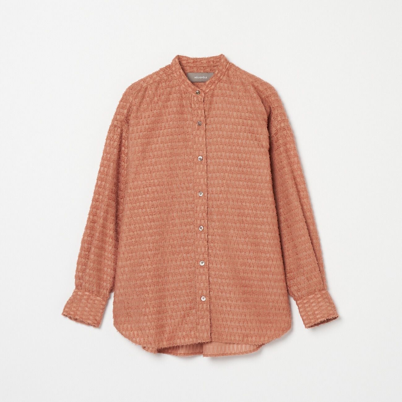 HELIOPOLE「HELIOPOLE CUT JACQUARD BAND COLLAR SHIRT」|シャツ・ブラウス|キャメル