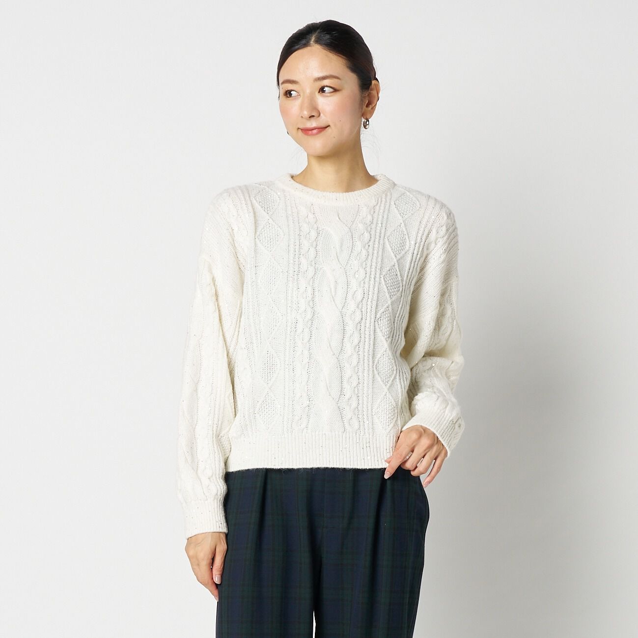 HELIOPOLE「HELIOPOLE CABLE SPANGLE KNIT」|ニット・セーター|