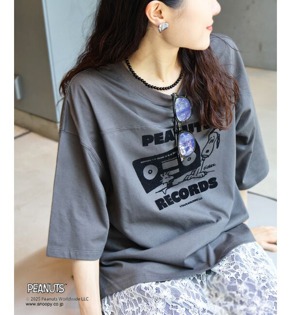  「【PEANUTS】フットボールTシャツ」|Tシャツ・カットソー|