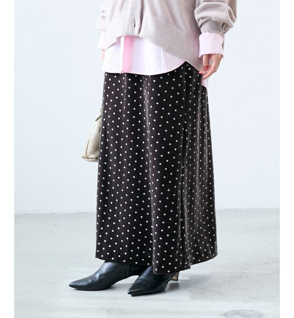  「グリッタードットベロアナロースカート」|スカート|