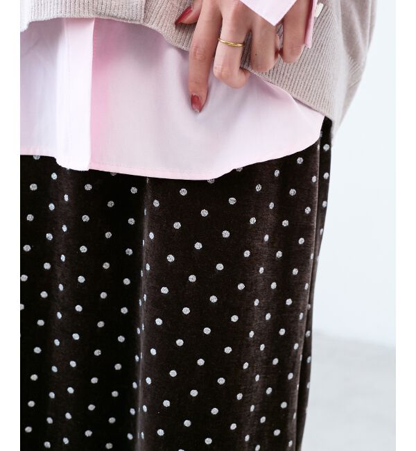  「グリッタードットベロアナロースカート」|スカート|