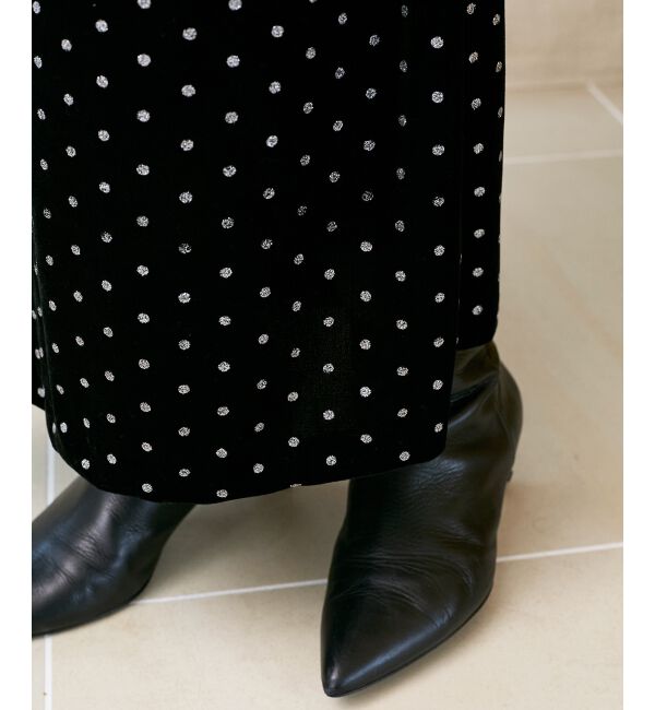  「グリッタードットベロアナロースカート」|スカート|