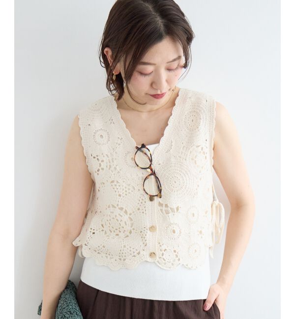  「TORRAZZO DONNAクロシェレースベスト」|ベスト・ジレ|