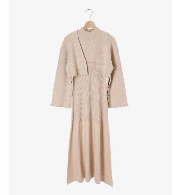 MAJESTICLEGON「プレートカーデsetニットワンピ」|ワンピース|