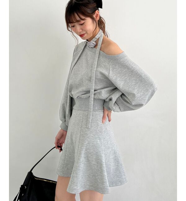 MAJESTICLEGON「フラワーチョーカー付きスウェットワンピ」|ワンピース|