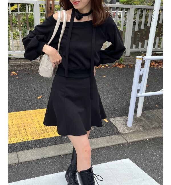 MAJESTICLEGON「フラワーチョーカー付きスウェットワンピ」|ワンピース|