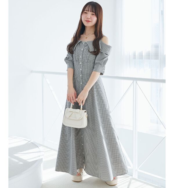  「オフショルシャツワンピース」|ワンピース|