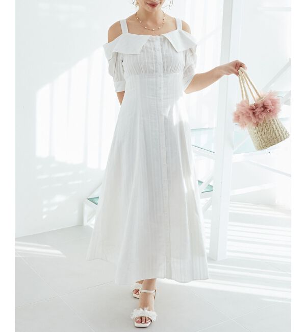  「オフショルシャツワンピース」|ワンピース|