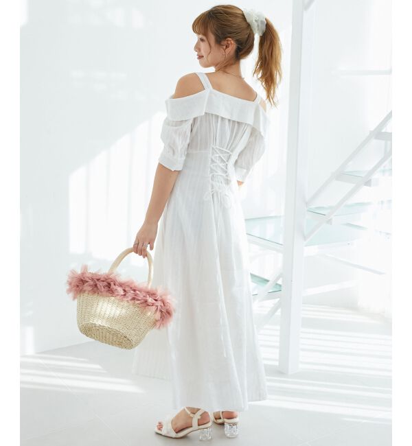  「オフショルシャツワンピース」|ワンピース|