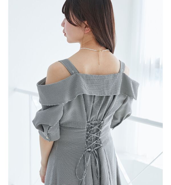  「オフショルシャツワンピース」|ワンピース|