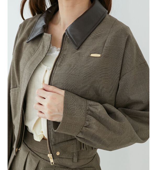  「襟付きショートブルゾン」|ブルゾン・スタジャン|