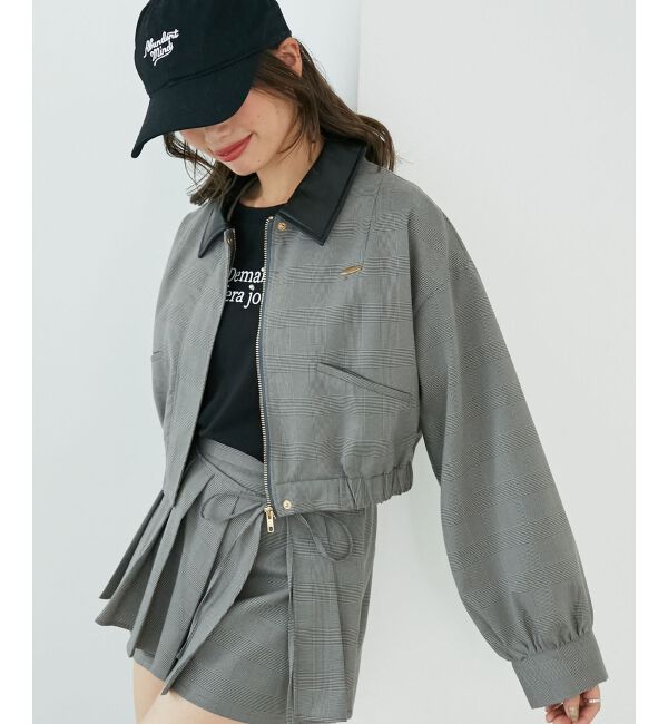  「襟付きショートブルゾン」|ブルゾン・スタジャン|